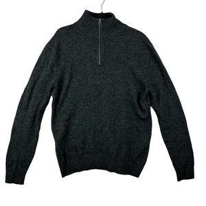 Rugged Merino J.Crew Wool Blend Pullover Gray Sweater Large